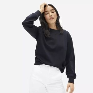 TWO Everlane The Lightweight French Terry Crews - Washed Black & Taupe - Size L